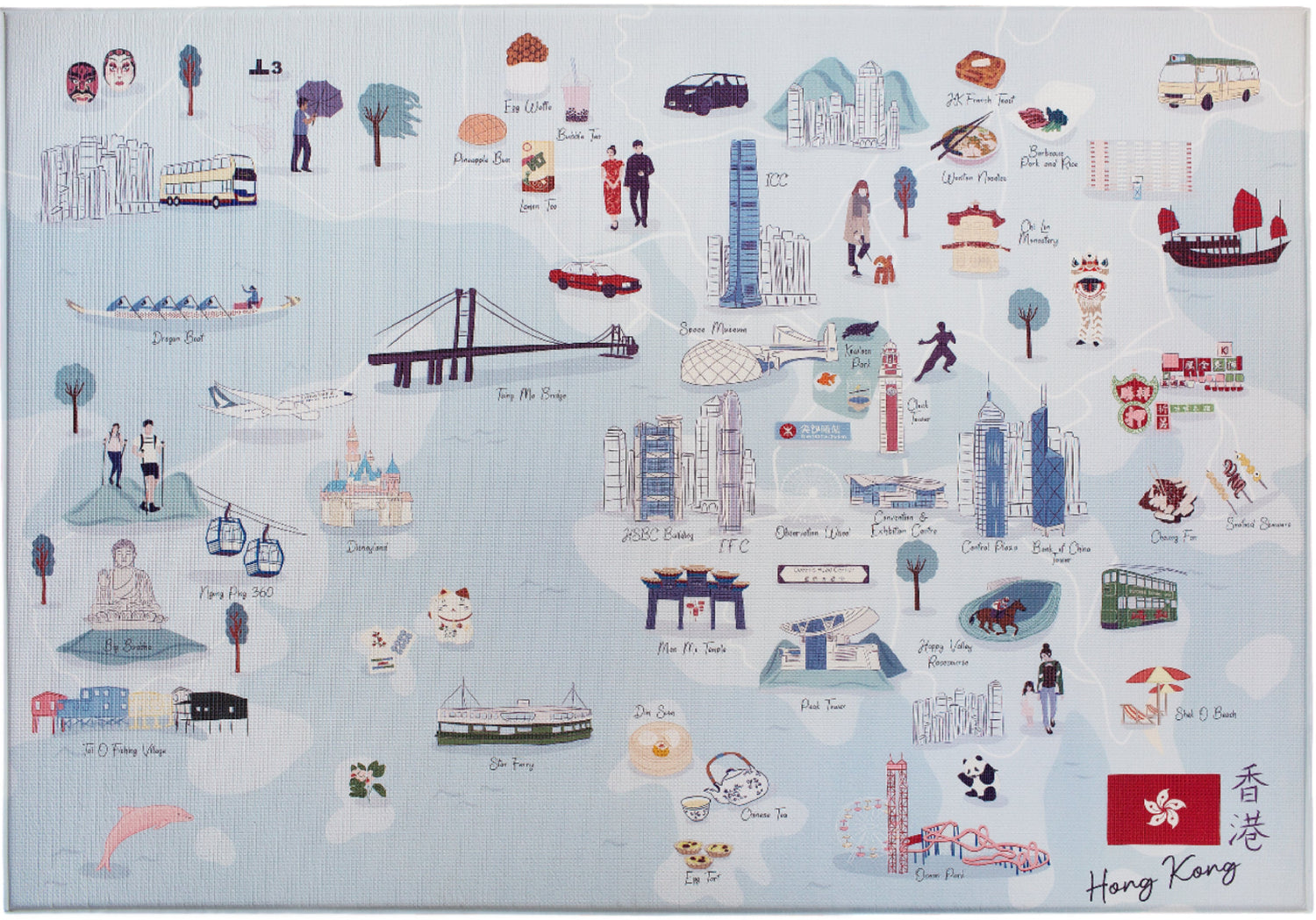 Hong Kong City Reversible Playmat