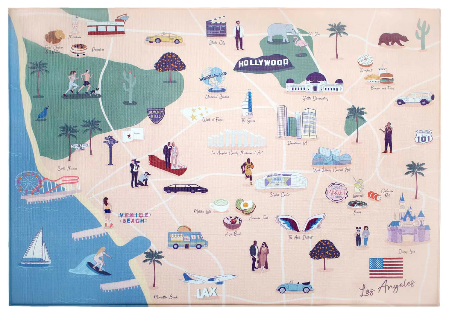 Los Angeles City Reversible Playmat