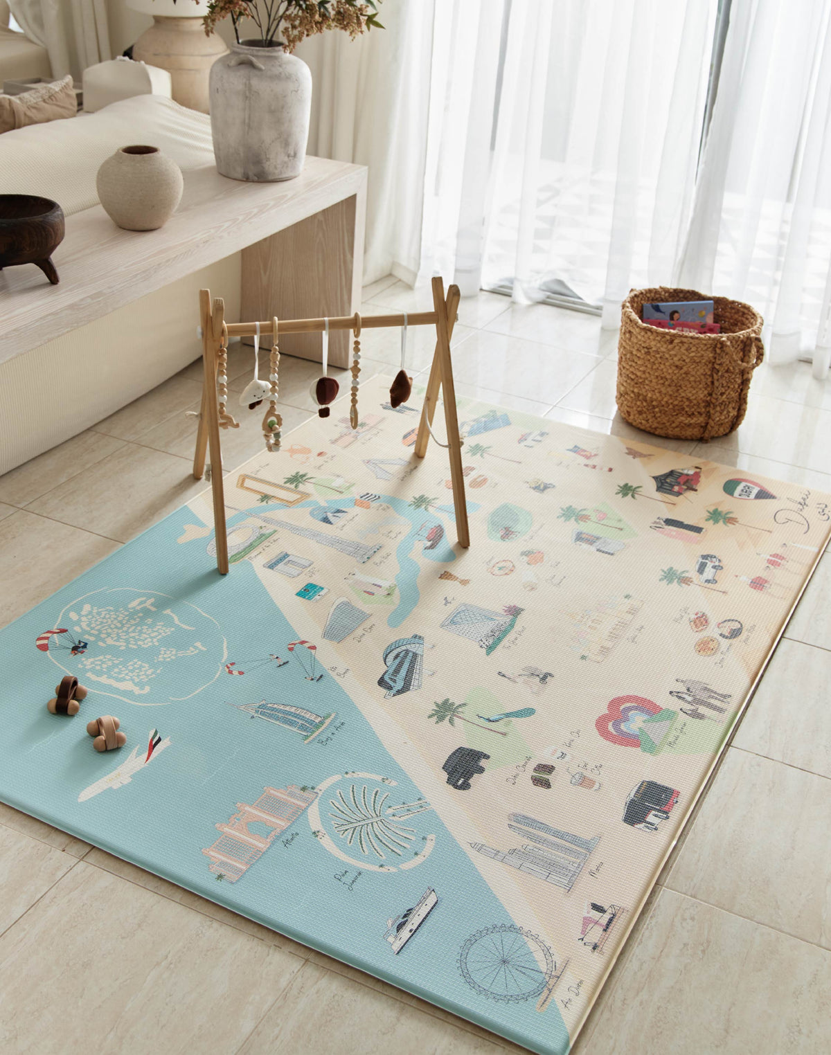 Dubai City Luxury Reversible Baby Playmat - TPU Foam Playmat & 1.5cm Thick Padding