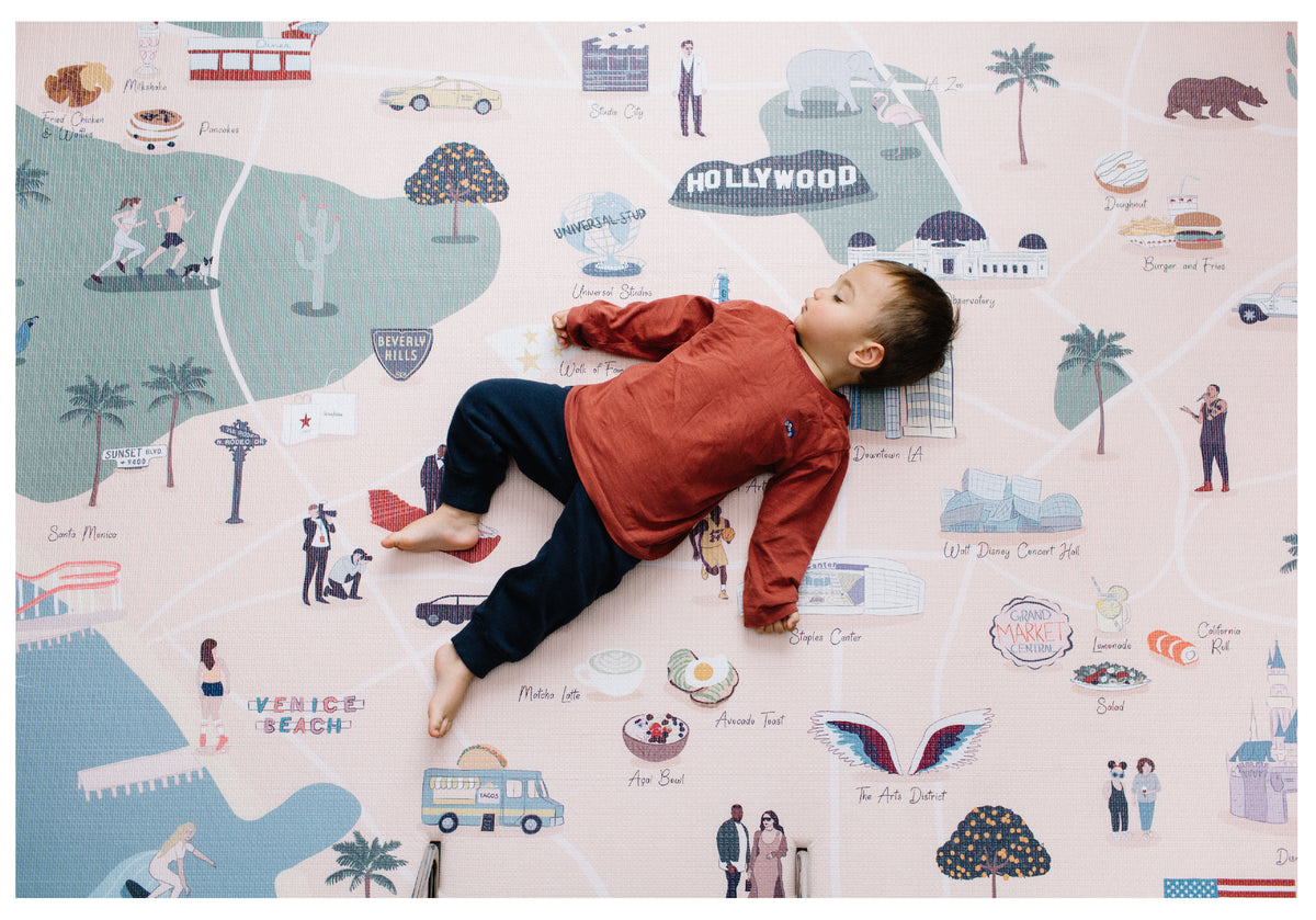 Los Angeles City Premium Reversible Baby Playmat - Non Toxic TPU Foam, 15mm Thick Padding