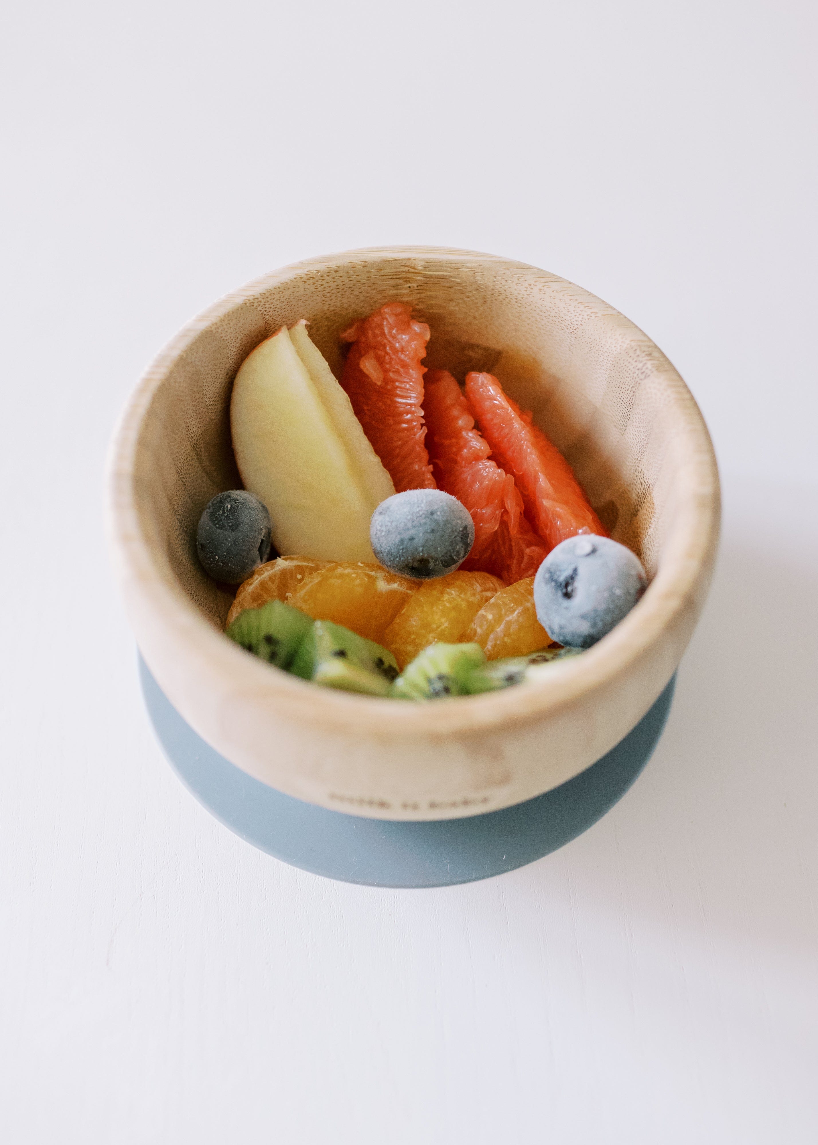竹吸力嬰兒碗湯匙 - 莓果藍