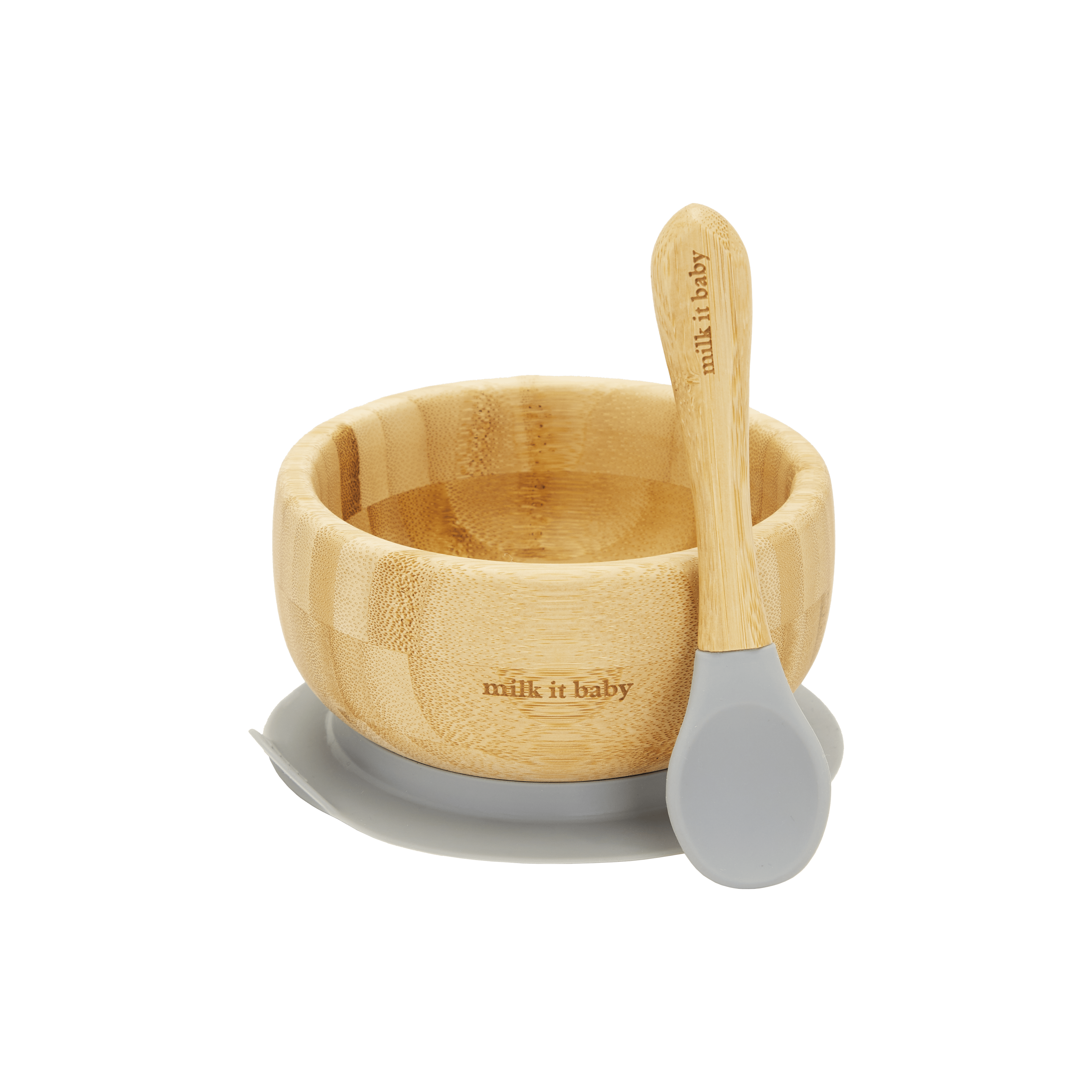 Bamboo Suction Baby Bowl & Spoon - Berry Blue