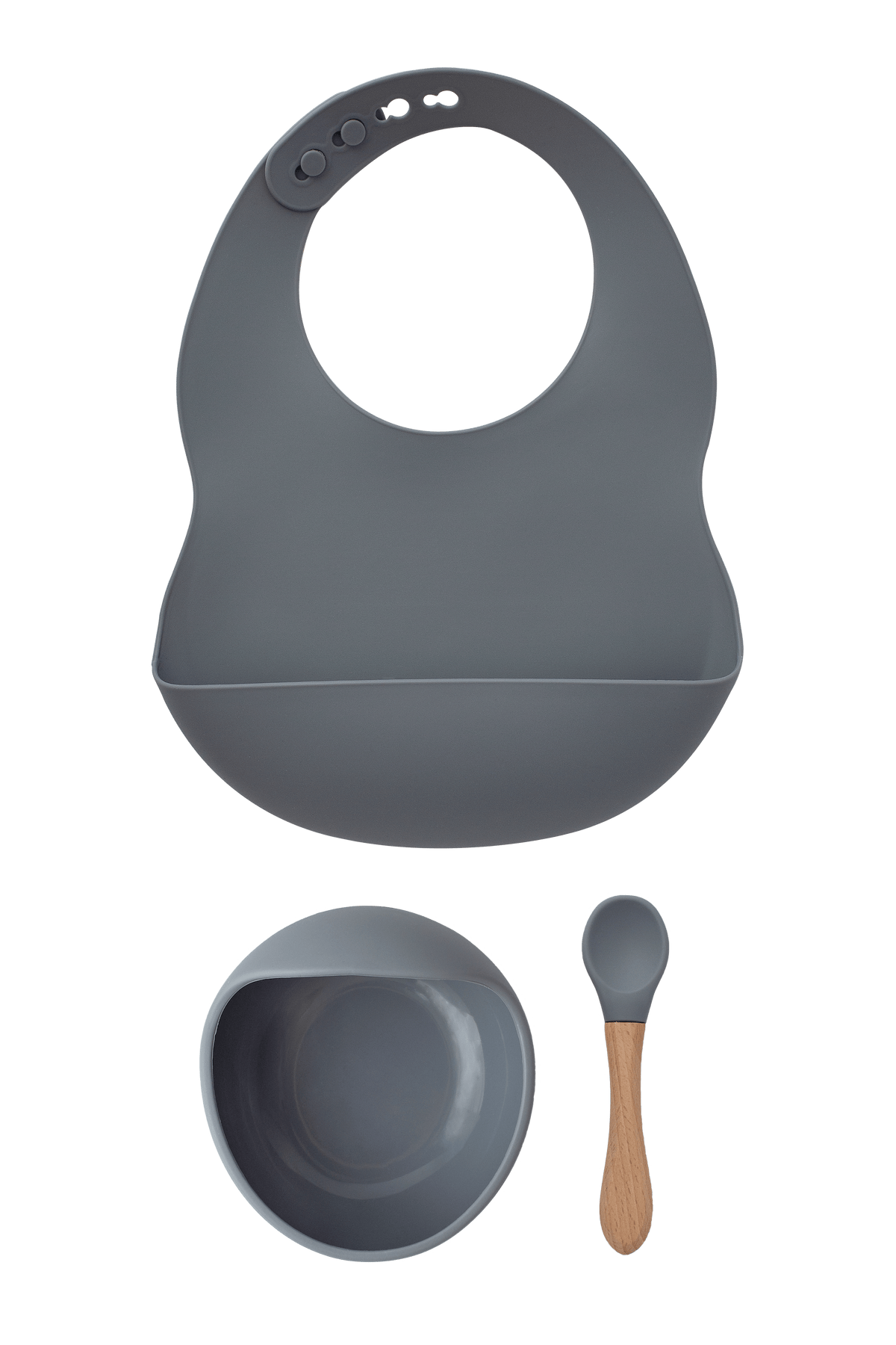 Silicone Bib and Bowl with Spoon Set - Berry Blue