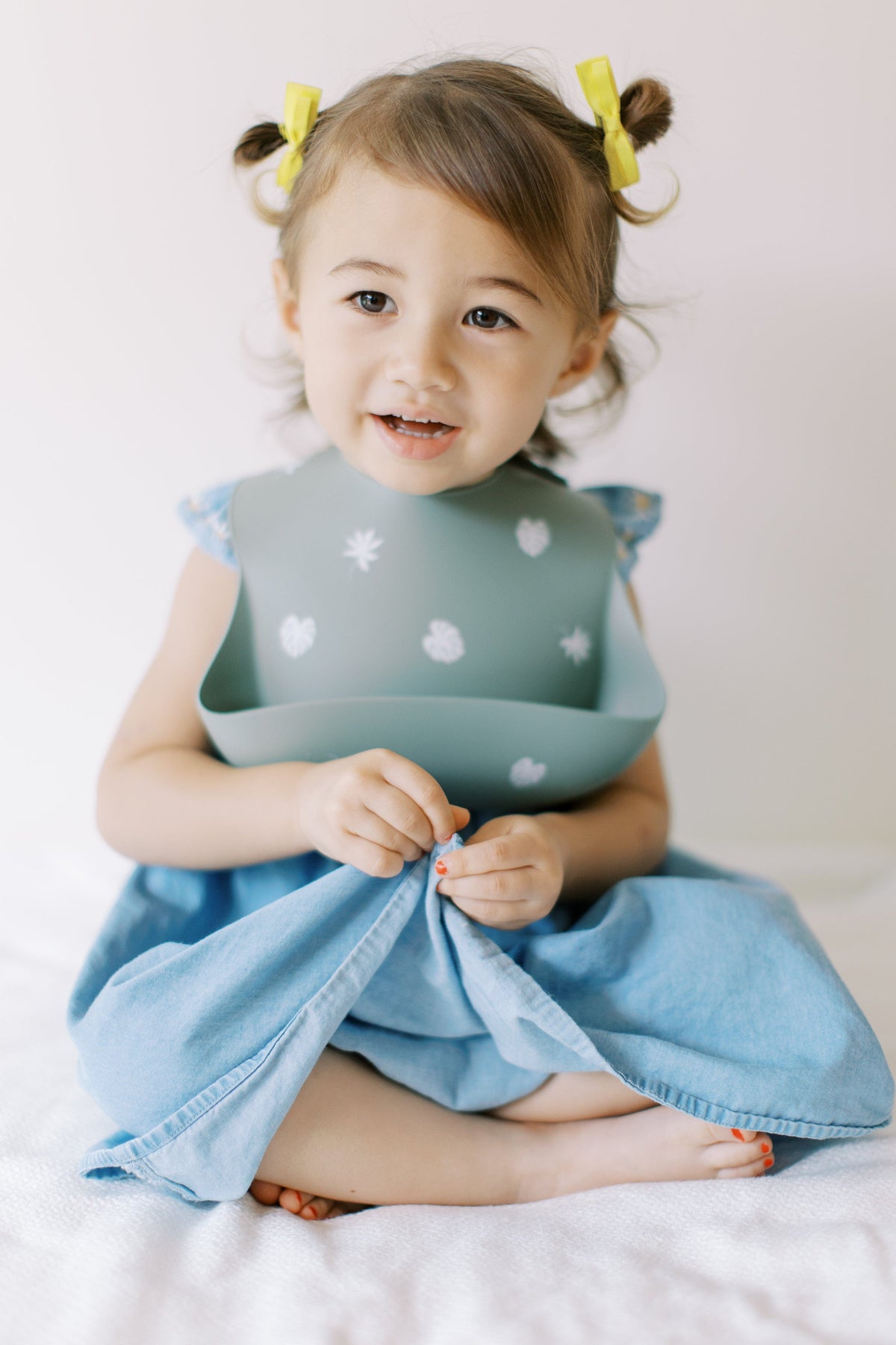 Silicone Printed Bib - Forest Green