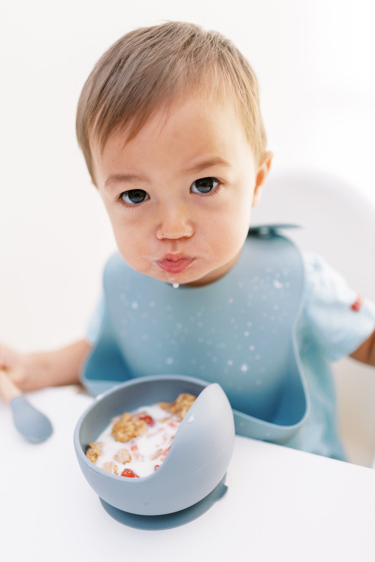 Silicone Printed Bib - Stardust Blue