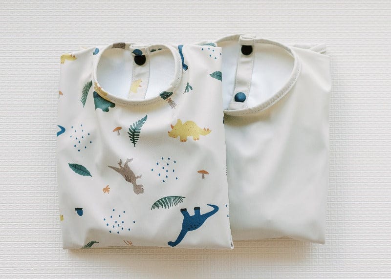 Sleeved Bibs Set - Dino Dreams x Safari Beige