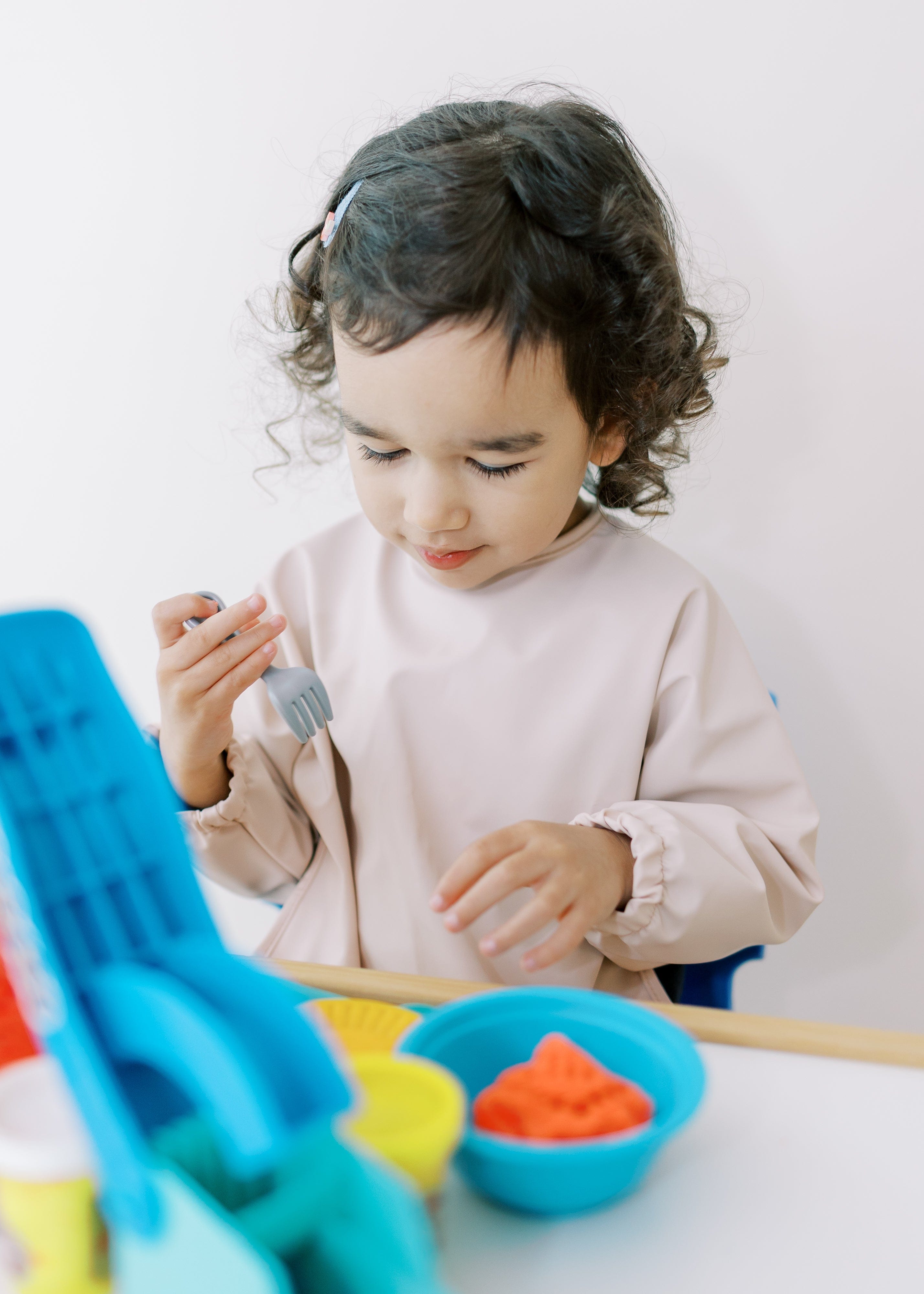 Sleeved Bibs Set - Ocean Friends x Coral Pink